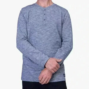 Silver Jeans Co Men’s Striped Casual Button Cotton Blue Long Sleeve Shirt  Large